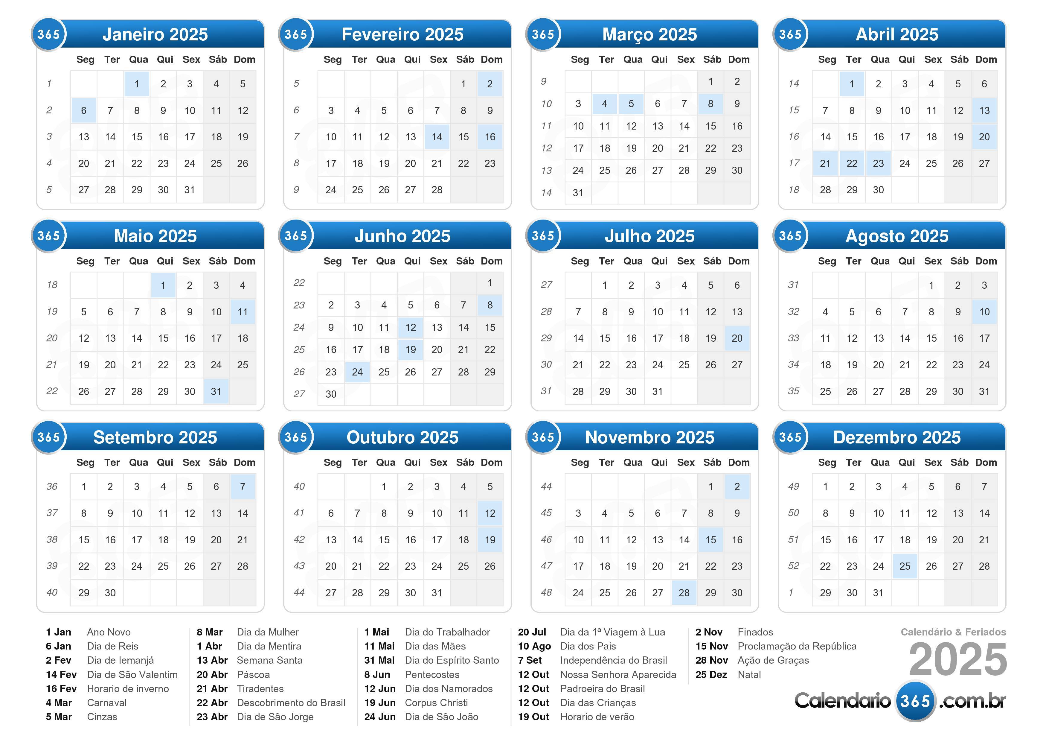 Calendario 2025 Novembro 