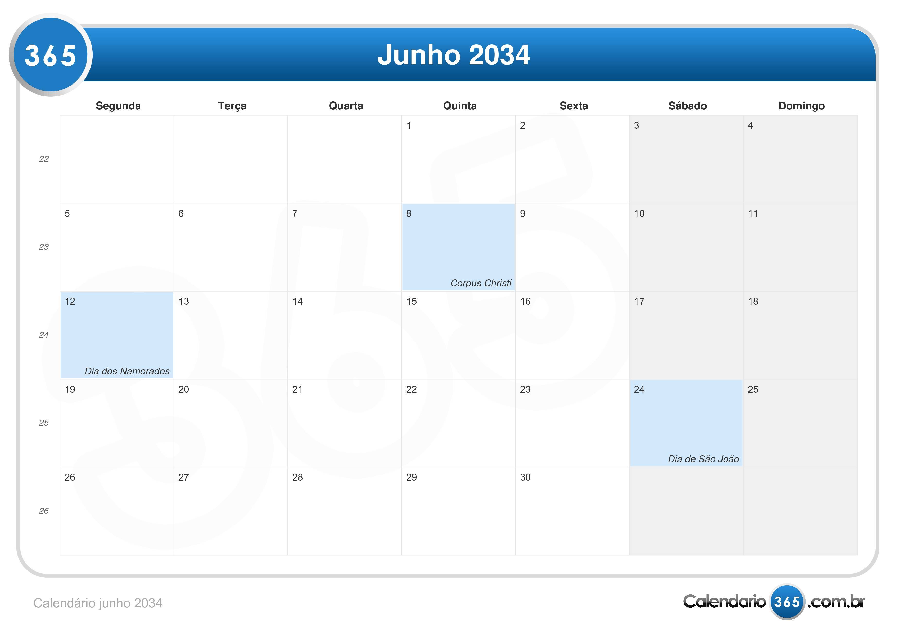 Calendario Imprimir Feriados Junho IMAGESEE